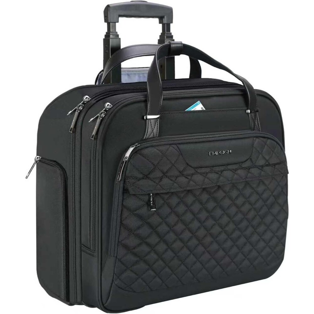 EMPSIGN Rolling Bag w Wheels Briefcase Women Fits Up to 15.6" Laptop RFID Pocket
